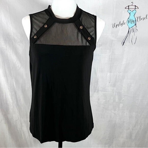 Adele & May black sheer yoke top size medium - Picture 1 of 4